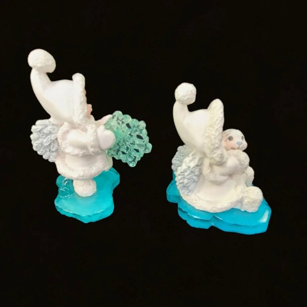 Dreamsicle Northern Lights‎ Love Some Bunny and Little Snowflake 2 Figurines Vtg